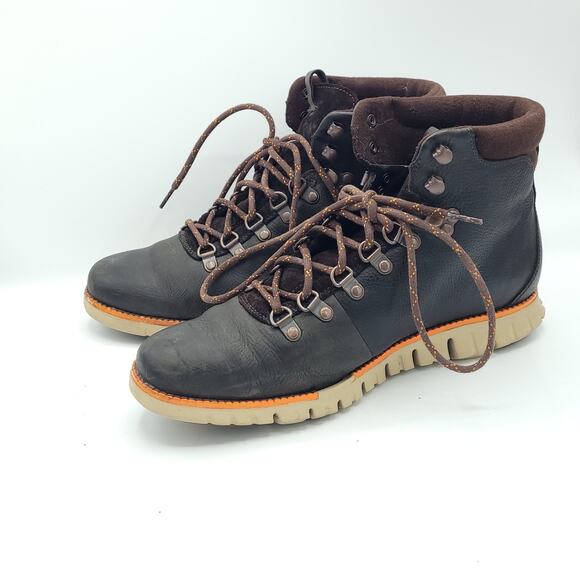 Mens Cole Haan ZeroGrand Hiker GrandOS Boots Brown Leather C29484 men\'s size 8.5 main image 5